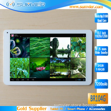 10.1 Inch 1920*1200 Quad Core Tablet with Android Dual Camera (BR104G)